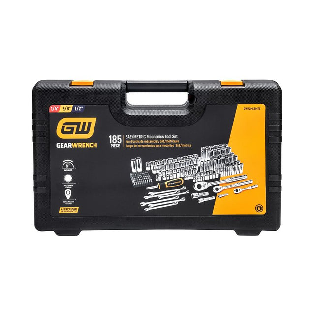 GearWrench GW72MCBMTS Mechanics Hand Tool Set, 185-Piece, Steel, Chrome