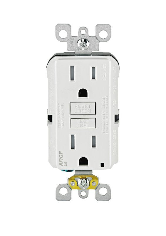 DPX OUTLET AF/GF WHT 15A 125V