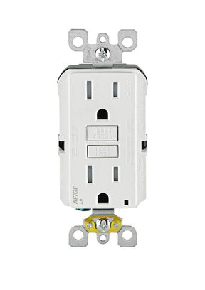 DPX OUTLET AF/GF WHT 15A 125V