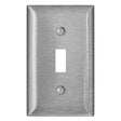 Leviton C Series SL1 Switch Wallplate, 4.54 in L, 2.79 in W, 1-Gang, Stainless Steel, Stainless Steel