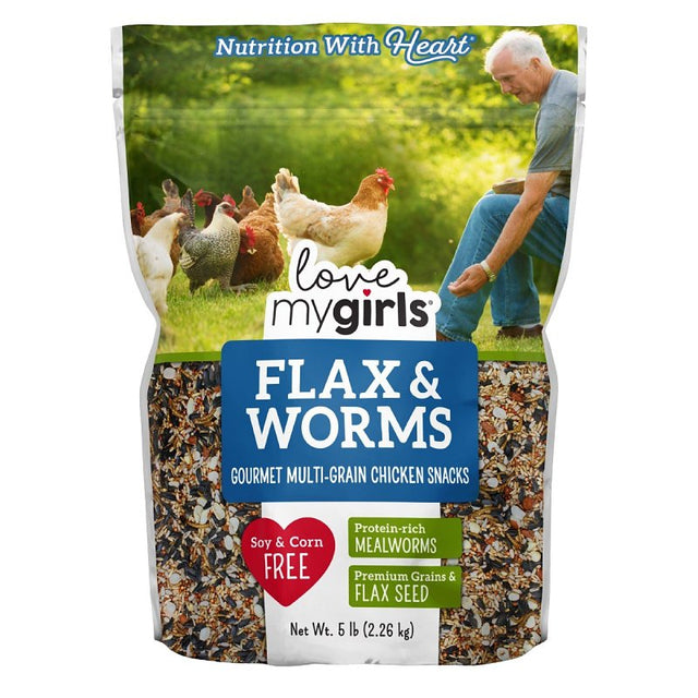 Love My Girls 15195 Flax and Worms Snack, 5 lb