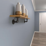 Knape & Vogt 201, Birmingham Series RP-201BREL-4BK Elbow Style Premium Decorative Shelf Bracket, 50 lb, 2.6 in L, Black