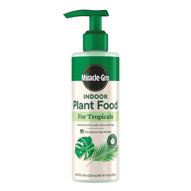 Miracle-Gro Tropical 3421606 Houseplant Food, 8 oz Bottle, Liquid, 1-0.5-1 N-P-K Ratio