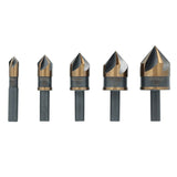 DEWALT DWAMDB5SETCS Countersink Bit Set, Round Dia Shank, 5-Flute, HSS