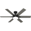 Hunter HunterExpress Georgetown Series 52783 Ceiling Fan with LED Light, 6-Blade, Black Housing, Dark Gray Oak Blade