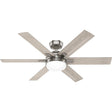 Hunter Georgetown Series 52785 Ceiling Fan, 6-Blade, Gray Blade, 52 in Sweep, MDF Blade, 6-Speed, With Lights: Yes