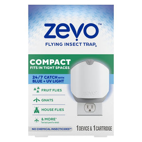Zevo 810121291150 Flying Insect Trap Lure Kit, Solid, Sweet, 5.91 in L Trap, 3.81 in W Trap, Clear