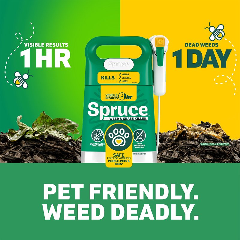 Spruce 810121300425 Power Wand Weed and Grass Killer, Liquid, Spray Application, 64 oz Bottle