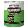 Rust-Oleum 379558 Paint, Water Base, Flat Sheen, Flat Black, 1 qt, 50 to 90 sq-ft/qt Coverage Area, Pack of 2