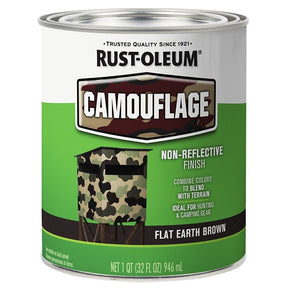 Rust-Oleum 379559 Paint, Water Base, Flat Sheen, Flat Earth Brown, 1 qt, 50 to 90 sq-ft/qt Coverage Area, Pack of 2