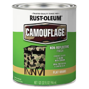 Rust-Oleum 379562 Paint, Water Base, Flat Sheen, Flat Khaki, 1 qt, 50 to 90 sq-ft/qt Coverage Area, Pack of 2