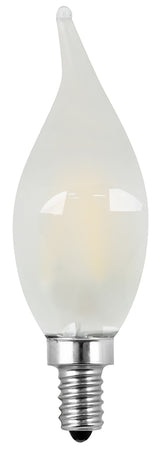 Feit Electric BPCFF40950CAFIL/2 Filament LED Bulb, Decorative, BA10 Lamp, 60 W Equivalent, E12 Candelabra Lamp Base, Pack of 6