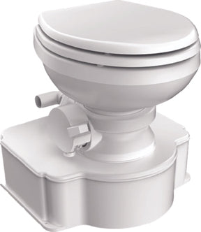 Dometic 312500001 M65-5000 All-In-One Marine Toilet, White w/Wood Seat