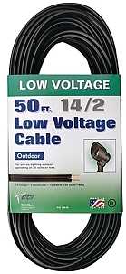 Southwire 55213242 Electrical Cable, 14 AWG Wire, 2 -Conductor, 50 ft L, Copper Conductor, PVC Sheath, Black Sheath
