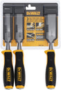 DEWALT DWHT16148 Chisel Set, 3-Piece, Steel, Chrome, Black/Yellow