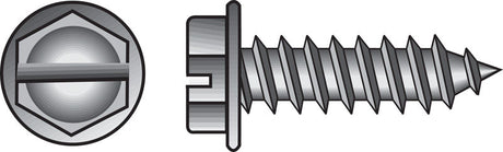 HILLMAN No. 14 Ga. X 1-1/2 in. L Slotted Hex Washer Head Sheet Metal Screws 100 pk