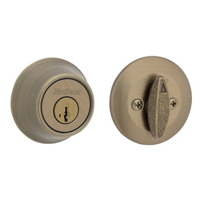 Kwikset 660 Series 660 5 SMT 6AL STR KP Deadbolt, 3 Grade, Keyed Key, Zinc, Antique Brass, 2-3/8, 2-3/4 in Backset