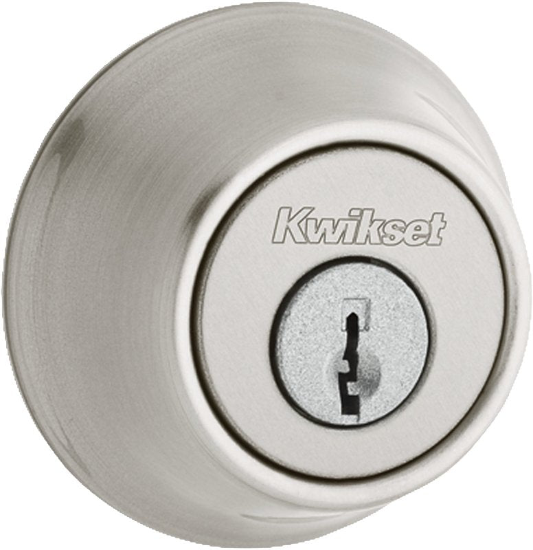 Kwikset 660 Series 660 15 6AL STR KP K3 Deadbolt, 3 Grade, Keyed Key, Zinc, Satin Nickel, 2-3/8, 2-3/4 in Backset, Pack of 3