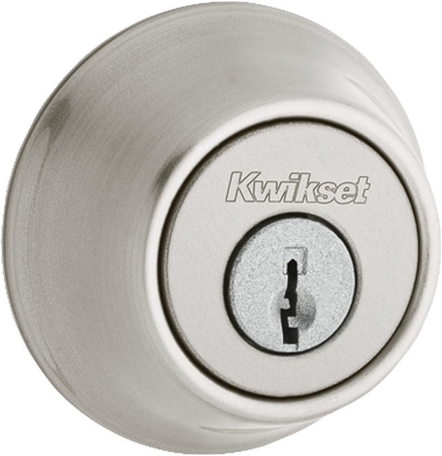 Kwikset 660 Series 660 15 6AL STR KP K3 Deadbolt, 3 Grade, Keyed Key, Zinc, Satin Nickel, 2-3/8, 2-3/4 in Backset, Pack of 3