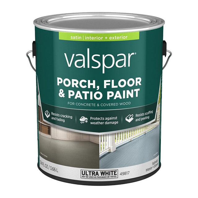 Valspar 009.0049817.00 Porch and Floor Paint, Satin Sheen, 2 Base, 1 gal, 400 sq-ft/gal Coverage Area, Pack of 4