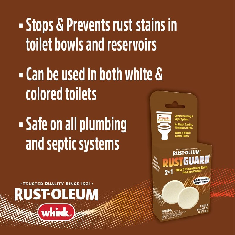 Rust-Oleum Whink RUSTGuard Series 390879 Bowl Cleaner, 4 oz Box, Tablet, White