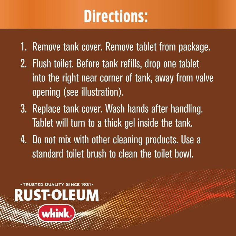Rust-Oleum Whink RUSTGuard Series 390879 Bowl Cleaner, 4 oz Box, Tablet, White