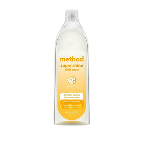 method Super Shine 11296 Dish Soap, 16 oz Bottle, Liquid, Coastal Citron