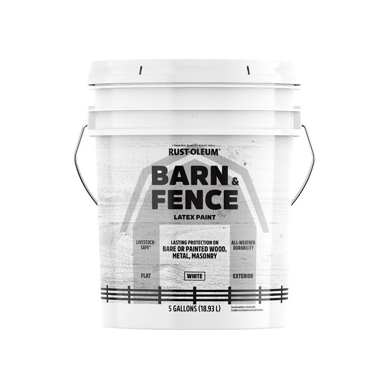 BARN & FENCE PAINT FLT WHT 5GA