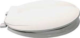 ProSource KJ-883A1-WH Toilet Seat, Round, Plastic, White, Plastic Hinge Hinge