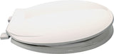ProSource KJ-883A1-WH Toilet Seat, Round, Plastic, White, Plastic Hinge Hinge