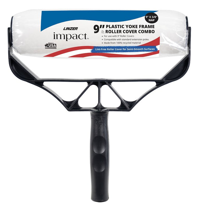 Linzer RS 2043 Roller Frame and Roller Cover Combo, Plastic Roller, Plastic Handle