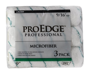 Linzer PROEDGE RS 1743 0900 Multi-Pack Roller, 9/16 in Thick Nap, 9 in L, Microfiber Cover