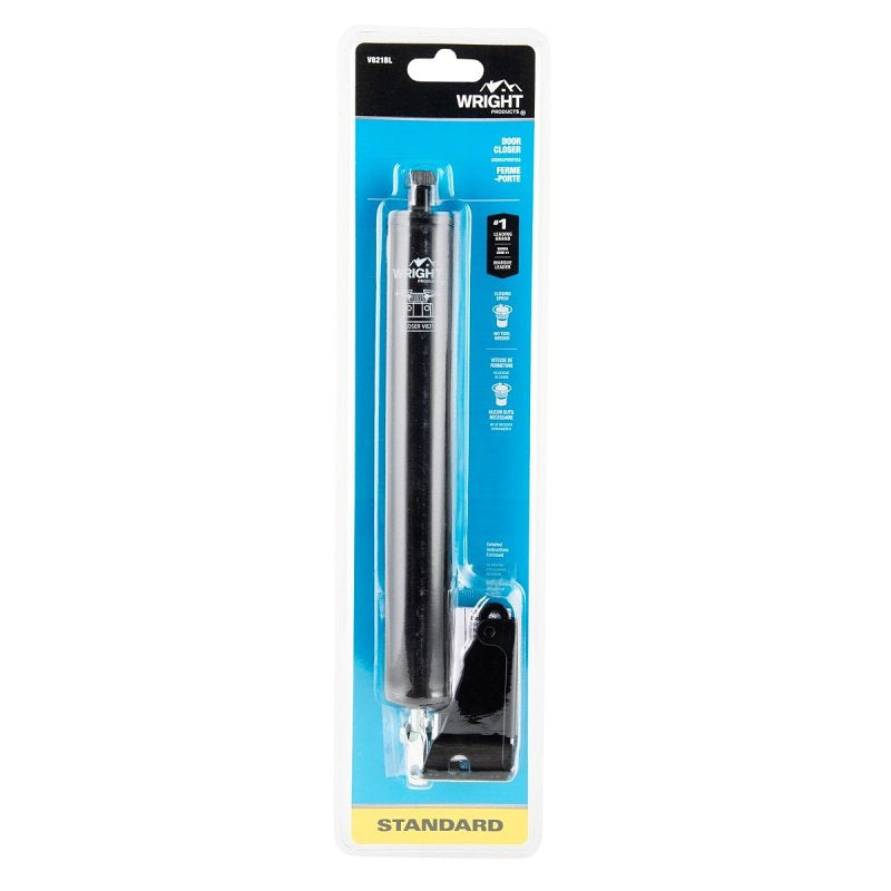 Wright Products V821BL Pneumatic Closer, 9 in Dia Rod, 10-5/8 in L, 90 deg Opening