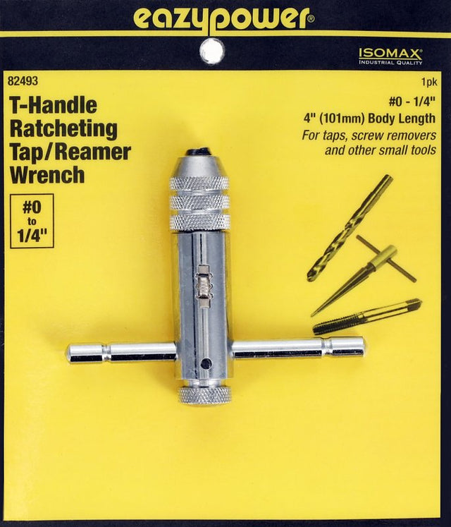 Isomax 82493 Tap and Die Ratcheting Wrench, #0 to 1/4 in Tap/Die, T Handle