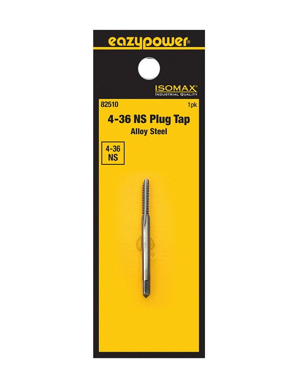 Isomax 82510 Straight Flute Tap, #4-36 Thread, NS Thread, Plug Chamfer, Tungsten Steel