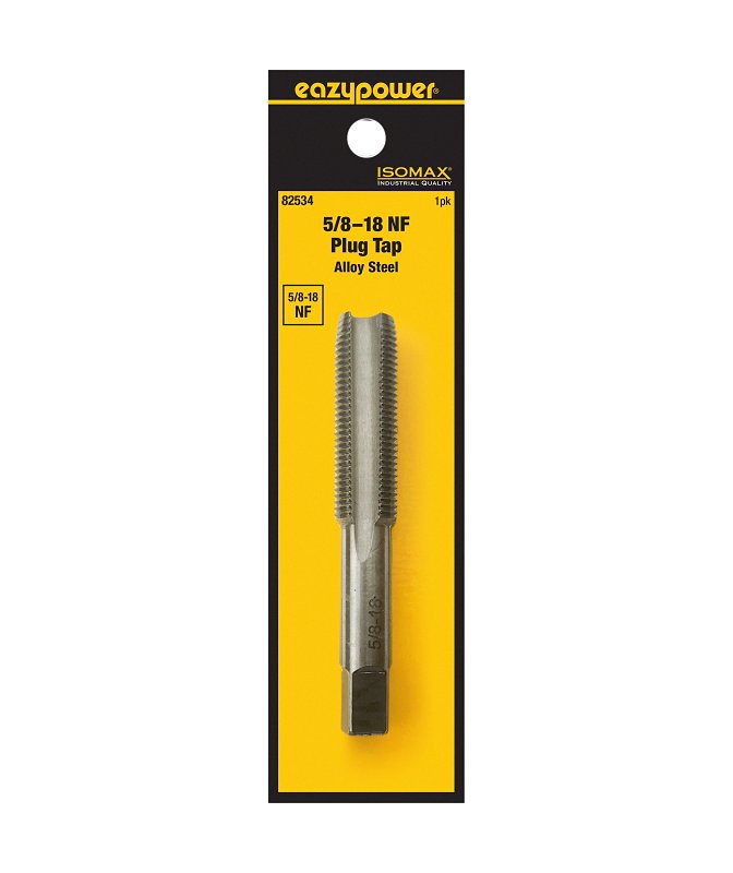 Isomax 82534 Fractional Tap, 5/8-18 Thread, NF Thread, Plug Chamfer, Tungsten Steel