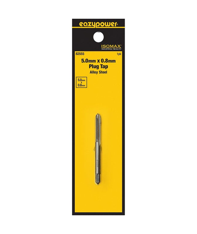 Isomax 82555 Tap, M5x0.8 Thread, Plug Chamfer, Tungsten Steel
