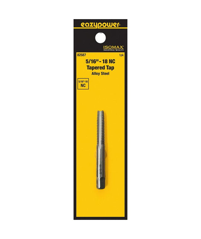Isomax 82587 Fractional Tap, 5/16-18 Thread, NC Thread, Taper Chamfer, Tungsten Steel
