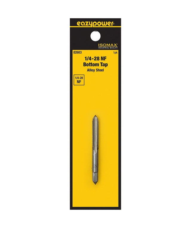 Isomax 82603 Fractional Tap, 1/4-28 Thread, NF Thread, Bottom Chamfer, Tungsten Steel