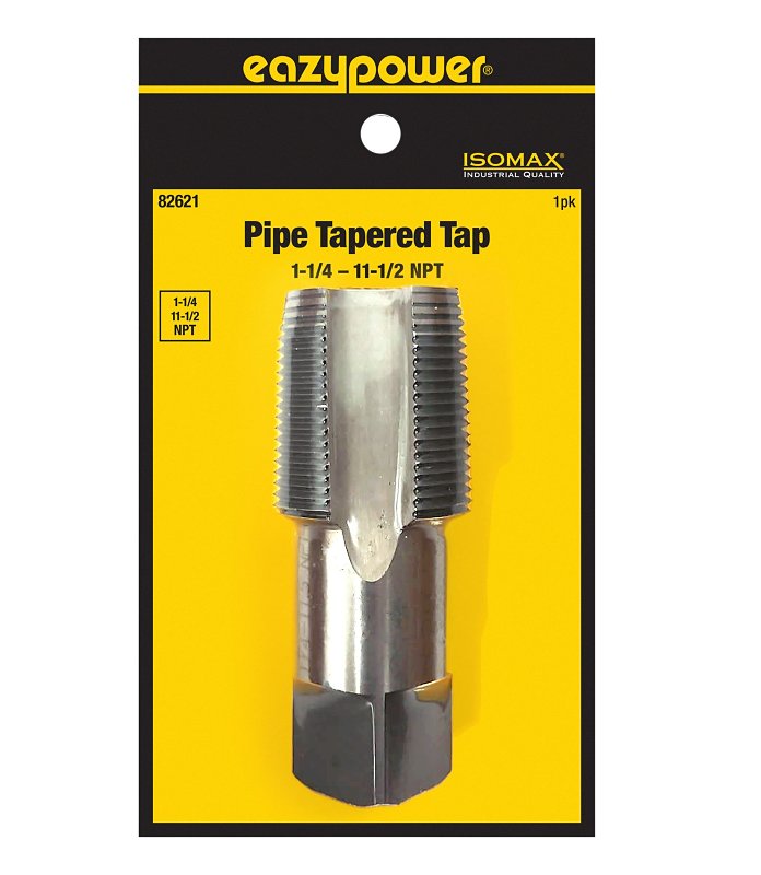 Isomax 82621 Pipe Tap, 1-1/4-11-1/3 Thread, NPT Thread, Taper Point, Tungsten Steel