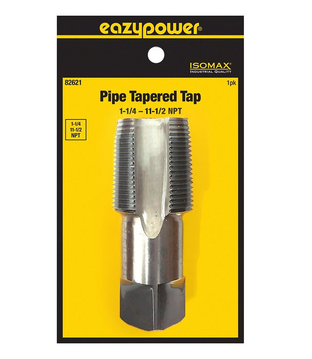 Isomax 82621 Pipe Tap, 1-1/4-11-1/3 Thread, NPT Thread, Taper Point, Tungsten Steel