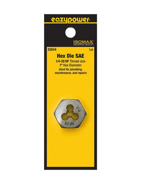 Isomax 82644 Fractional Die, 1/4-28 Thread, NF Thread