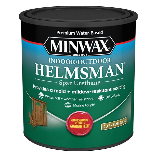 Minwax Helmsman 63210 Spar Urethane, Semi-Gloss, Clear, Liquid, 1 qt