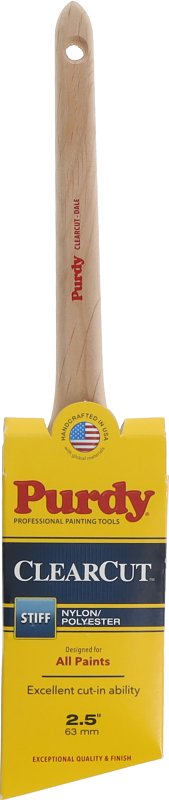 Purdy Clearcut Dale 144080125 Paint Brush, 2-1/2 in W, Angled Brush, 2-11/16 in L Bristle, Nylon/Polyester Bristle