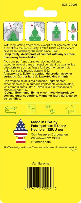 Little Trees U3S-32005 Air Freshener, Solid, Vanillaroma
