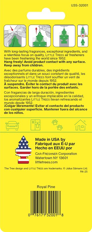 Little Trees 32001 Air Freshener, 3 Pack, Royal Pine