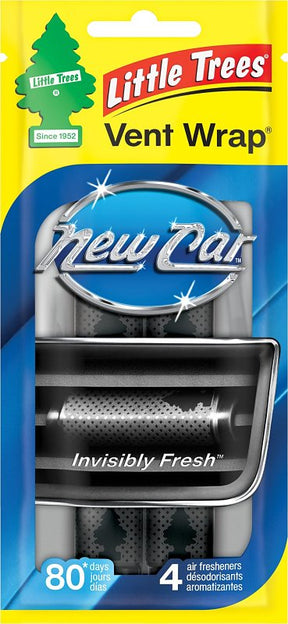 Little Trees Vent Wrap CTK-52733-24 Air Freshener Pack, Paper, New Car, Pack of 4