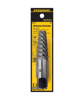 Isomax SHOCK ABSORBER Series 82772 Screw Extractor, #8 Extractor, 1-1/8 to 1-1/2 in Bolt/Screw, Spiral Flute