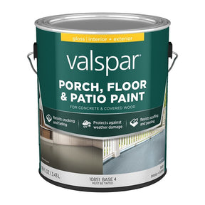 Valspar 10851 Porch and Floor Paint, Gloss Sheen, 1 gal, 400 sq-ft Coverage Area, Pack of 4