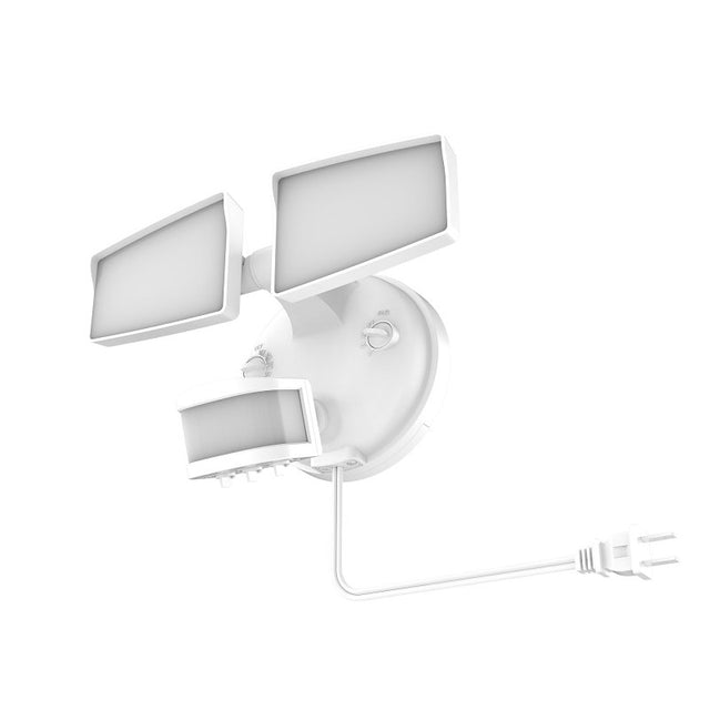Halo SEC Series SEC2HSPLUGMWH Security Floodlight, 120 V, 20 W, LED Lamp, 2418 Lumens, Polycarbonate Fixture
